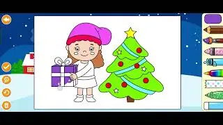 Gifts and colored illustration of Christmas tree #fyp #fypage 