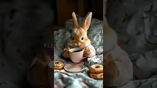 ☕ Morning Bliss: The Cute Rabbit Enjoys Tea 🐰💫#cuterabbit#morningroutine#shortvideo#cute #petlovers