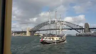 On board a First Fleet class ferry as it traveled from Balmain East to Mc Mahons Point.