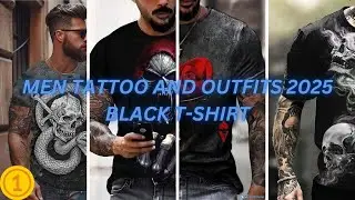 men tattoo and outfits Black T-shirt Men's Fashion