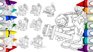 How To Color All The Gargantuar Zombie Characters - Coloring Pages | PvZ2