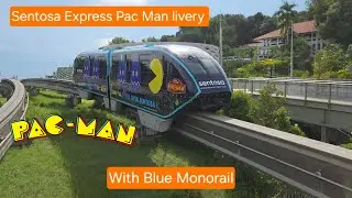 (Pac Man livery!!!!)[SDC] Hitachi Small Monorail (Blue) Sentosa Express (Imbiah to Resorts World)