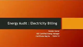 Energy Audit : Electrical System (Electricity Billing)