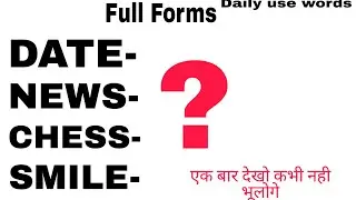 |Daily Words use Full Forms|Daily words full forms|Important full forms|BRAINBITES|