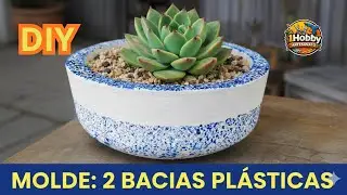 COMO FAZER VASO USANDO BACIAS PL&Aacute;STICAS COMO MOLDE PARA GESSO EM 4 MINUTOS #fa&ccedil;avoc&ecirc;mesmo