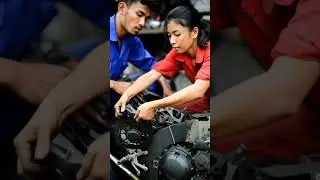 😱 Broken Kawasaki Ninja ZX-10R Rebuild | Male & Female Mechanics Restore Superbike 🔧✨
