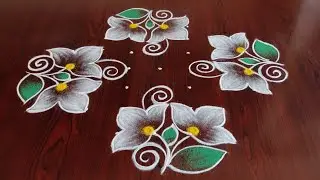 @srestarangoli2135 2 Amazing latest flower design rangoli (7×3×3) Dot's...