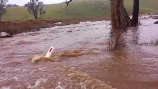 Video 3 of the Brady Creek, west of Robertstown flowing after heavy rain.