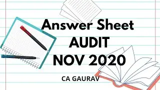 Answer Sheet of CA Final- Audit|November 2020||