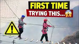 Our First Adventure Activity Ever😨| Fear vs Courage #adventure #fun #scary #ropebridge #challenge 