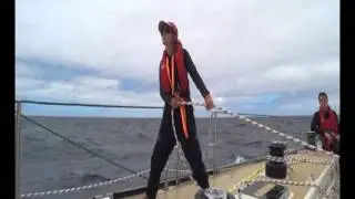 Derry-Londonderry hoist spinnaker during Clipper 11-12 Race