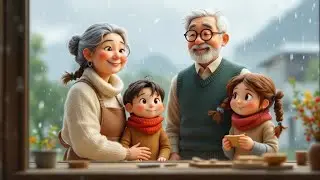 Grandparents & Kids in a Treehouse During a Storm 🌩️🌲 #cozy #animation #ghibli #viral #viralvideo