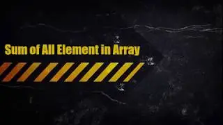 Sum of All Element in Array in C