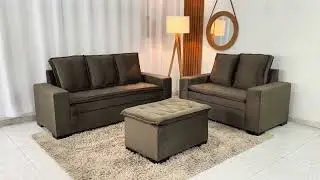 3 and 2 seater sofa France with ottoman, brown velvet A17