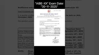 All India Bar Exam Date Update | AIBE - XX Exam 2025 | #AIBE20 #AIBE #AllIndiaBarExam #BarCouncil