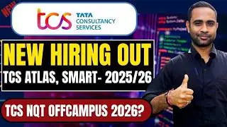 TCS Free Hiring 2025 & 2026 batch | TCS Atlas & Smart Hiring | TCS NQT 2026 Offcampus ?