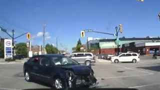 Dash Cam Footage of Accident - Orillia, Ontario, Canada
