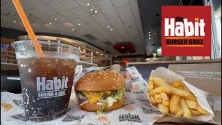 The Habit Grill 8X Speed Timelapse POV ASMR EatingBBQ Bacon Char Burger French Fries Mukbang