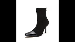 Sharp Edge: Pointy Toe Thin Heel Black Boots