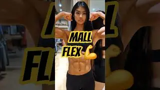 Chinese Mall Flex: Biceps & Abs! 💪🛍️ #girlswholift #fitness #shorts