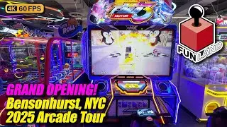 GRAND OPENING! Max Funland 86th St arcade tour (Bensonhurst NY), new March 2025 4K walkthrough