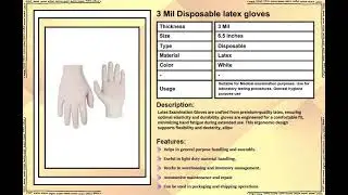 3 Mil Disposable latex gloves
