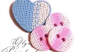 Вязаное сердце из полимерной глины. Knitted heart from polymer clay.