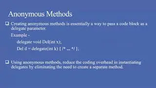 Dotnet KEP Delegates, Anonymous Methods, Lambdas Events: Encapsulation, Event handler, instantiating