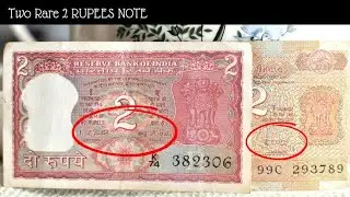 INDIA two Rare 2 RUPEES NOTE - Signed by I.G.PATEL (1977) & R.N. MALHOTRA (1985)