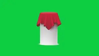 White Podium Decorated With Red Towel Animation | Green Screen