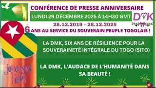 D&eacute;claration liminaire de la conf&eacute;rence de presse anniversaire de la DMK du 29 d&eacute;cembre 2025 &agrave; Lom&eacute;🇹🇬