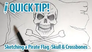 Quick Tip: Sketching a Pirate Flag, Skull and Crossbones, Design #1