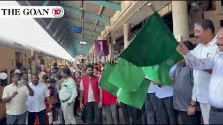 Year&rsquo;s first batch of 1,400 Ayodhya pilgrims departs from Margao under Dev Darshan scheme.