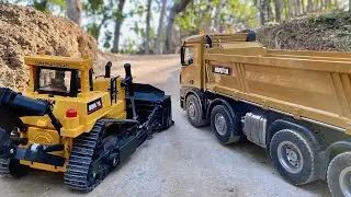TOP PROYEK JALAN BARU !! Dump Truck RC Huina 1536,Bulldozer Huina 1554