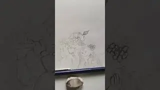 RADHA KRISHANA DRAWING ✍🏻✍🏻 ll LIKE 👍 ll SUBSCRIBE ll #art #drawing #shrikrishna