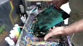 Acrylic Pour Painting: Galaxy Painting from a Funnel Pour