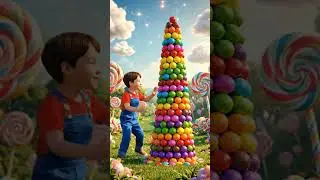 Magic Chocolate Gems Tower 🍫✨ | Kids Fun Short #KidsShorts #ChocolateWorld