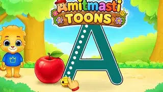A for apple 🍎 B for ball 🏀 C for cat 😺 D for dog 🐕 Alphabet abcd new video #Amitmastitoons #abcd 