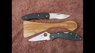 Spyderco Delica и Fallkniven PC... Отделка ножей бок о бок