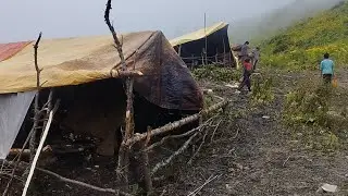 villagers Life| The organic and Primitive mountain Rural village Life|  shepherd food cooking .