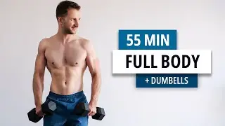 55 Minute FULL BODY WORKOUT At Home With Dumbbells  [CARDIO X POWER 2 - Day 3]