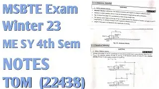 22438 Winter 23 Notes | TOM Notes | Mechanical Engineering SY 4th sem Notes #msbteonlineexam