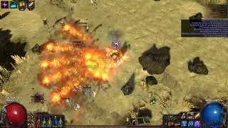 [1.0.5]Path of Exile - Incinerate VS 125% no regen Canyon