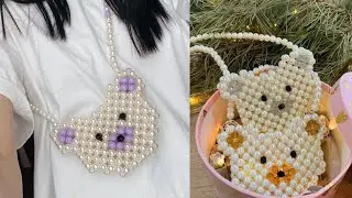 شنطة دبدوب من الخرز للمبتدئين 🧸💖 | Beaded Teddy Bear Bag for Beginners | DIY Handmade Bag