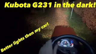 In the dark! Kubota G231 cutting grass & collecting leaves in winter! No problem&hellip;