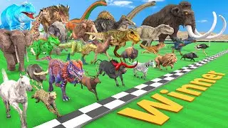 Ultimate Race 30 Wild Animals vs Dinosaurs Which is the fastest? Animal Revolt Battle Simulator