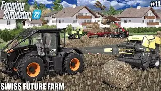 Тюкование тополя и кормление животных│Швейцарская ферма будущего│FS 22│11