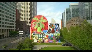 Rose Kennedy Greenway Mural of Daniel Gordon &ldquo;Summer Still Life with Lobster and Fern&rdquo;