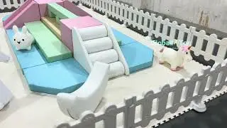 Pastel Soft Play Set with Slide, Climbers & Ride-ons | Indoor Toddler Playground by Globalltoy