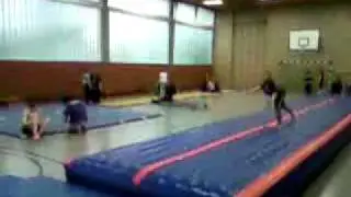 triple full on airtrack in slowmo
